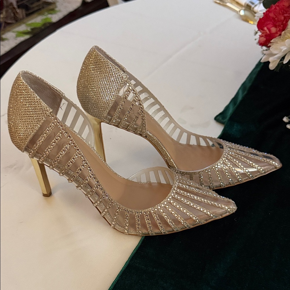 INC International Concepts Silver Mesh Heels